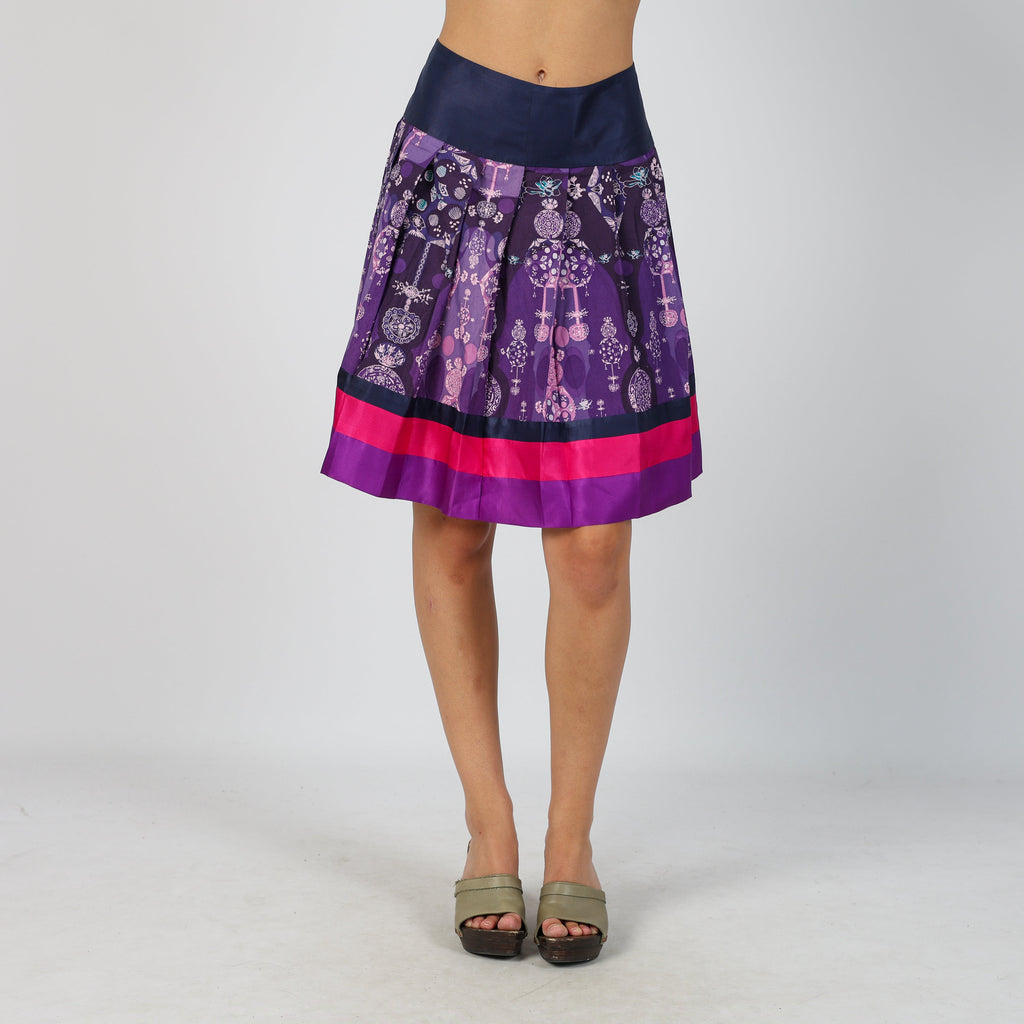 Purple Y2K Custo Barcelona Woven Midi Skirt (XS)