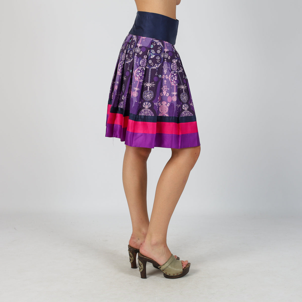 Purple Y2K Custo Barcelona Woven Midi Skirt (XS)