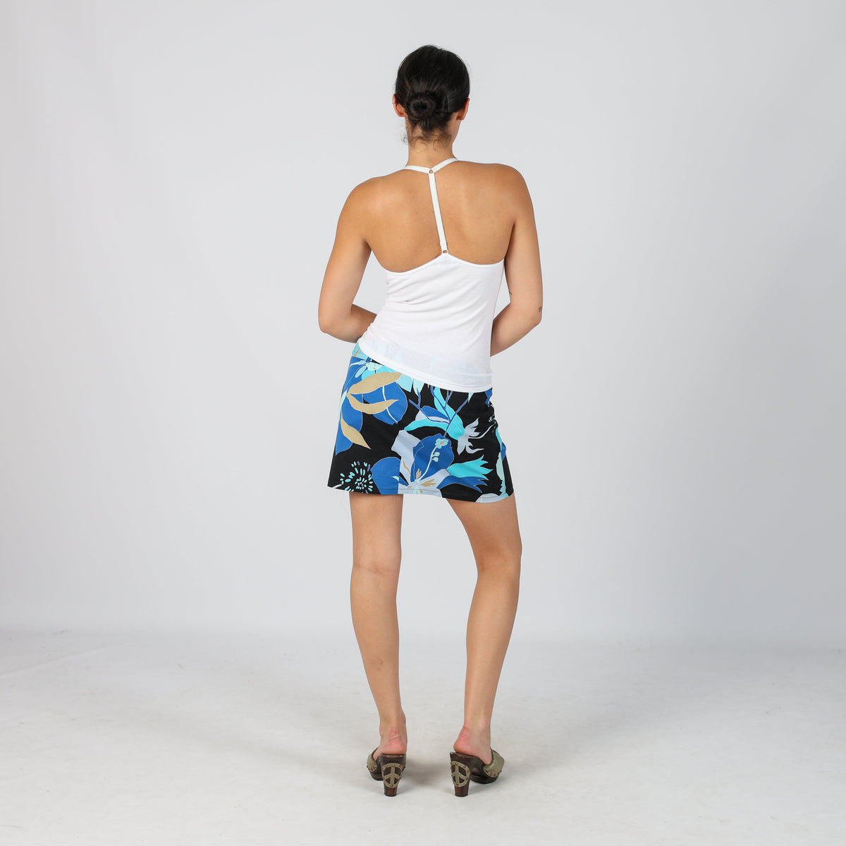 Black Y2K Woven Mini Skirt (S)