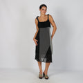 Black Y2K Made in Italy Woven Midi Dress (M)