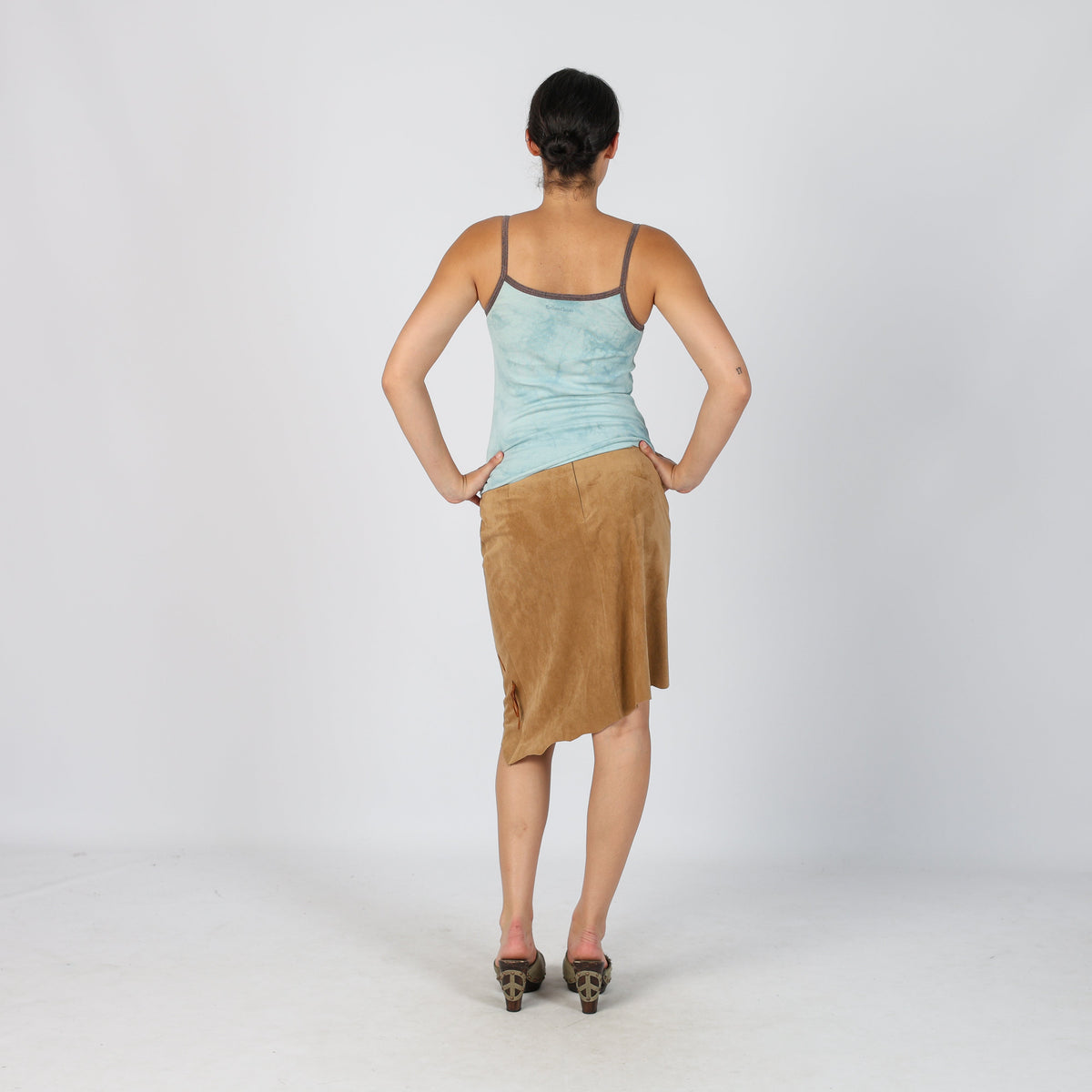 Brown 90s Specchio Woven Midi Skirt (XS)