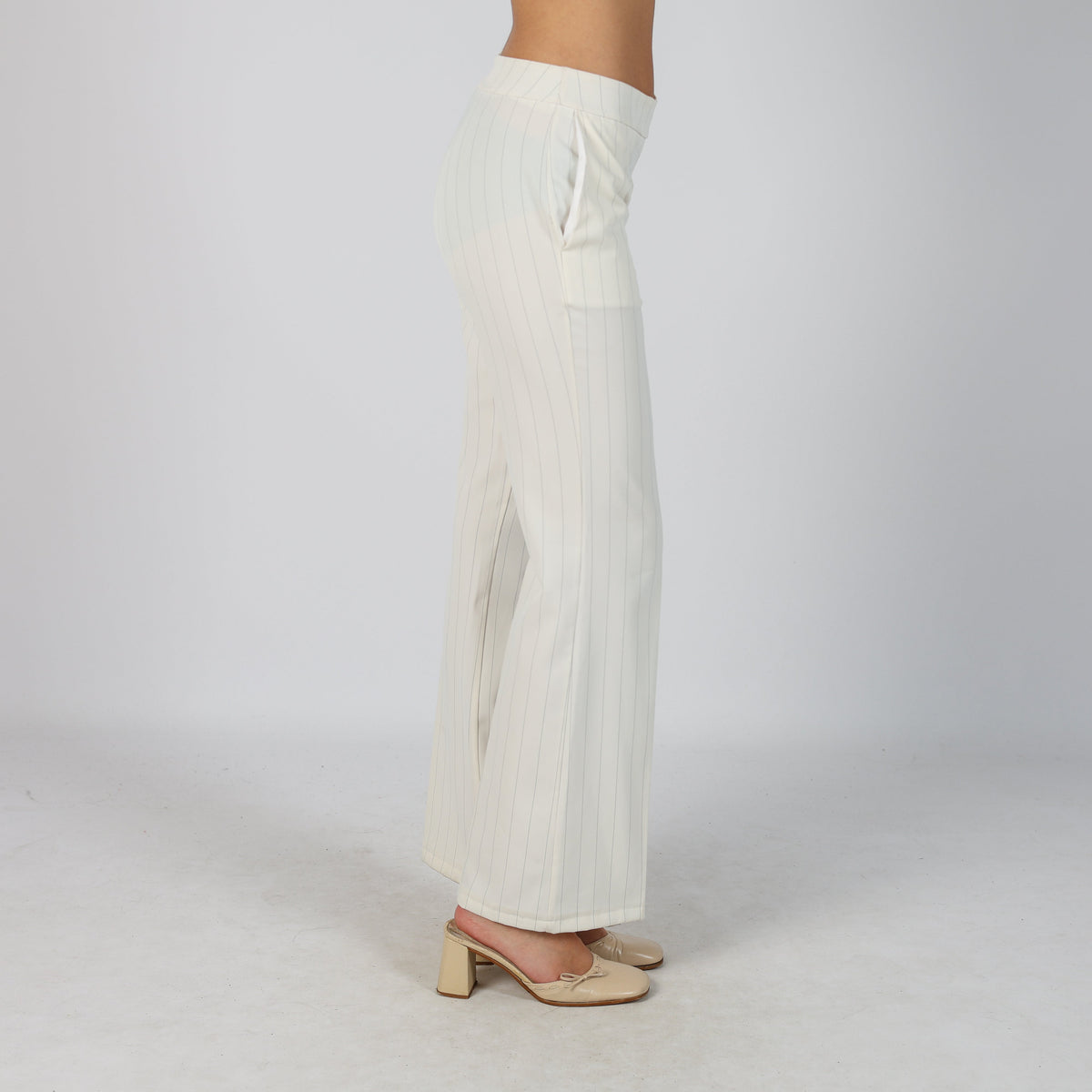 Cream Y2K Denny Rose Woven Trousers (S)