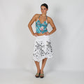 White Y2K Woven Midi Skirt (XS)