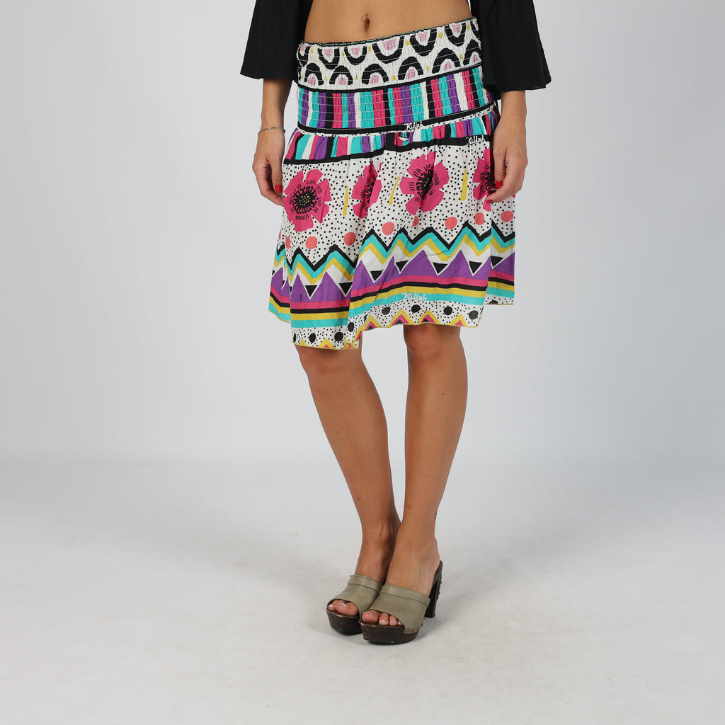 Ivory Y2K Woven Midi Skirt (XS)