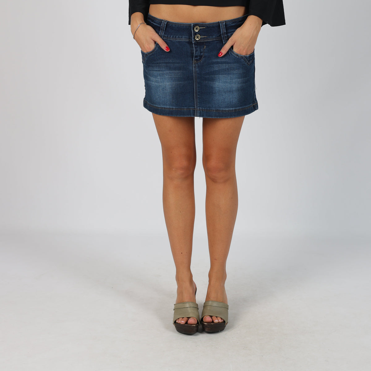 Blue Y2K Denim Mini Skirt (S)