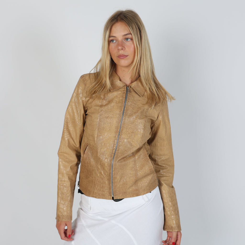 Tan Y2K Terranova Leather Jacket Faux (S)