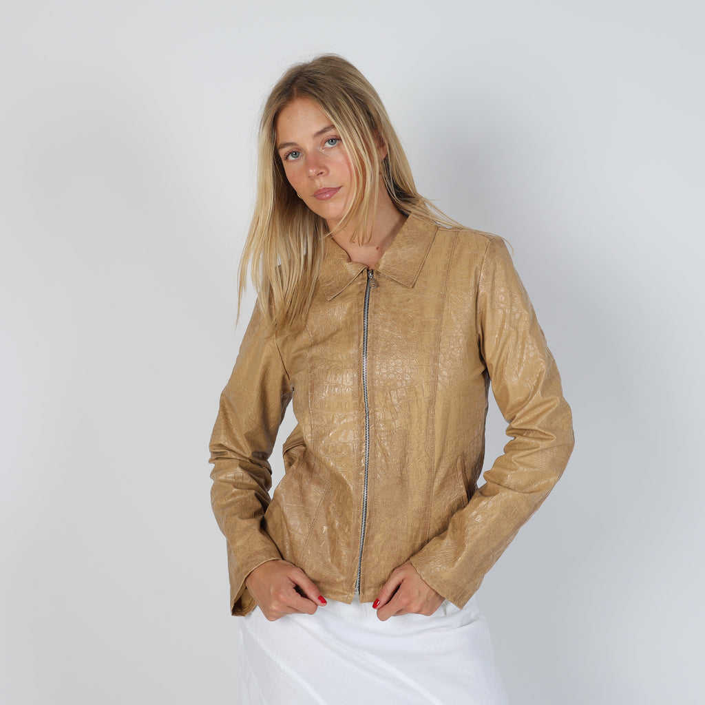 Tan Y2K Terranova Leather Jacket Faux (S)