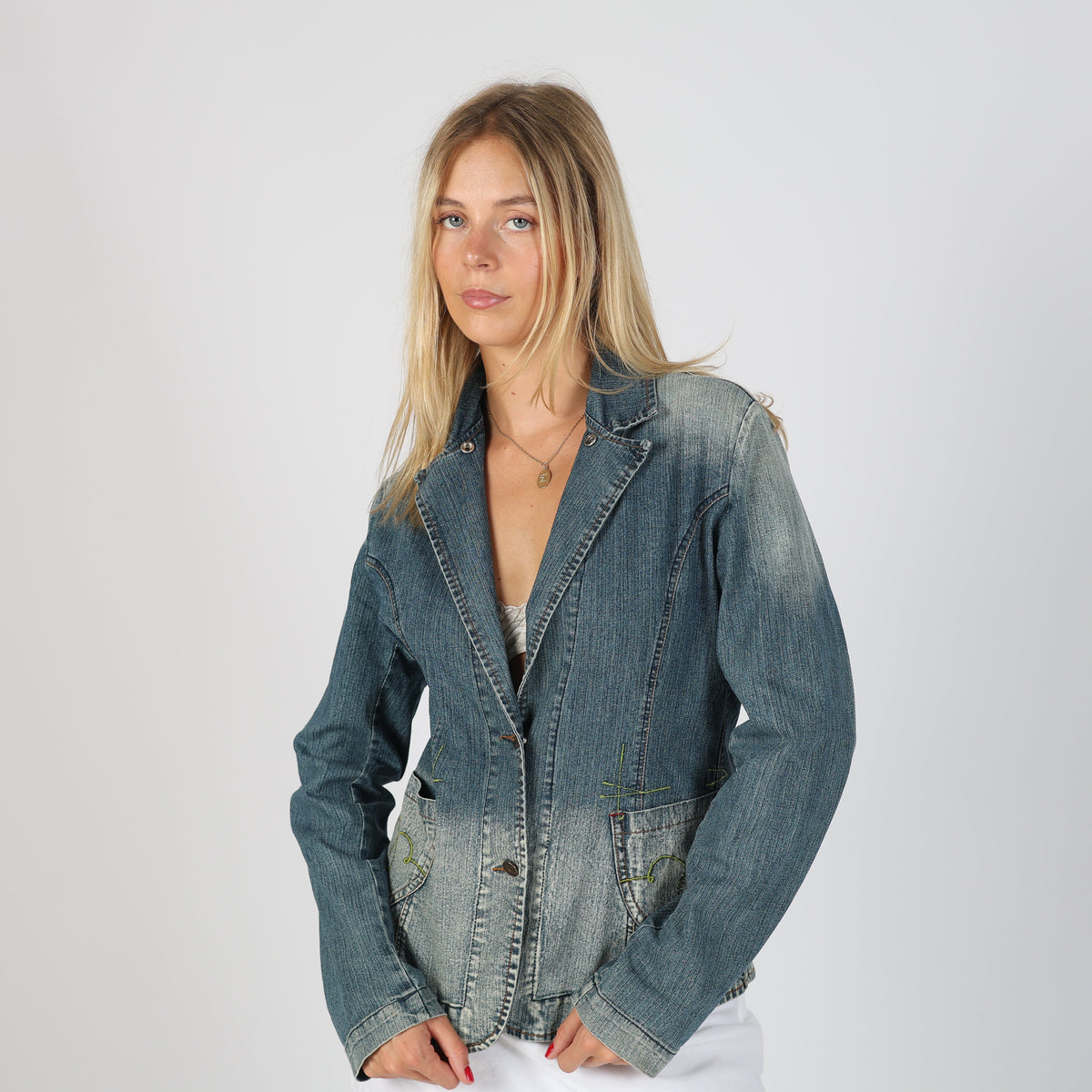 Blue Y2K Made in Italy Denim Jacket (M)