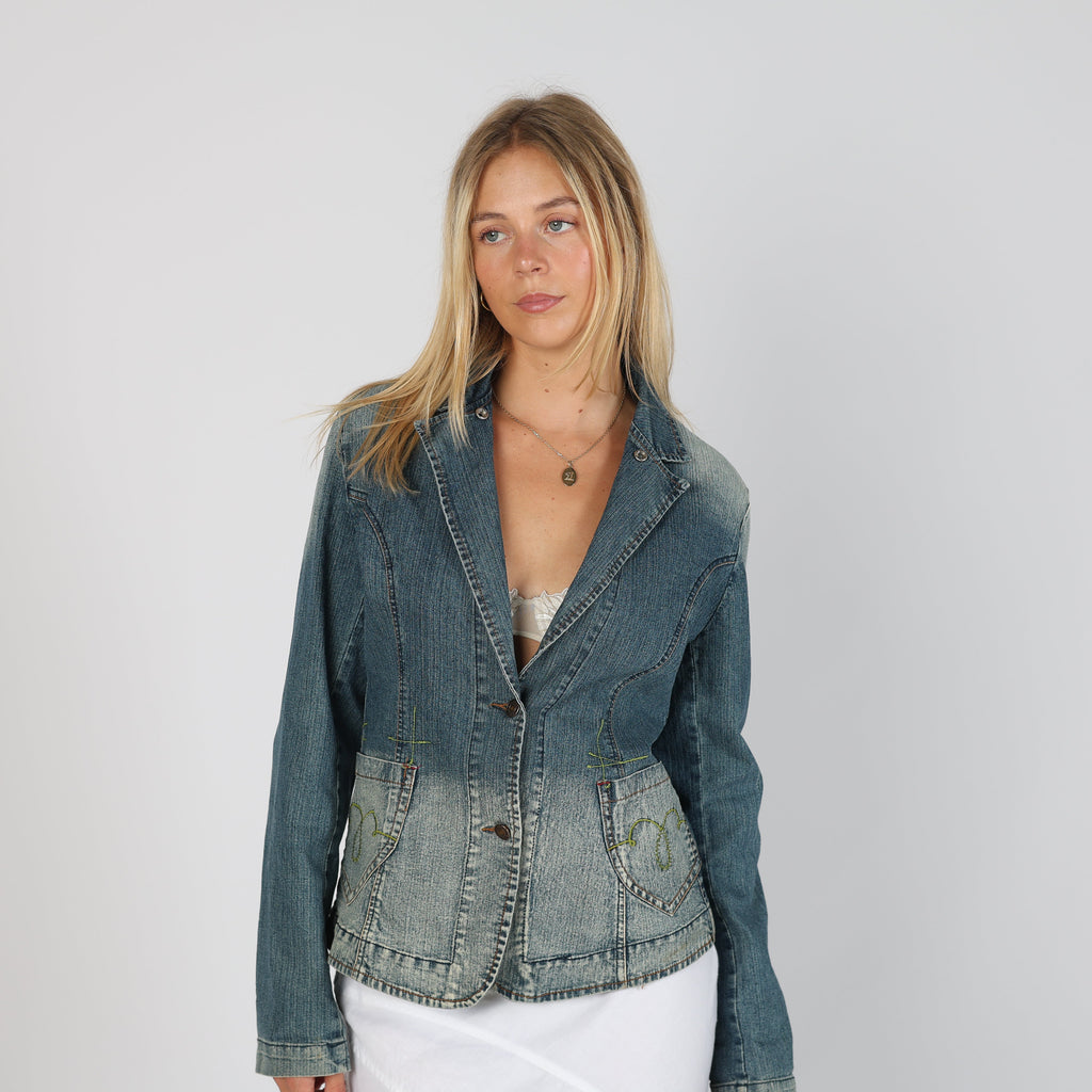 Blue Y2K Made in Italy Denim Jacket (M)