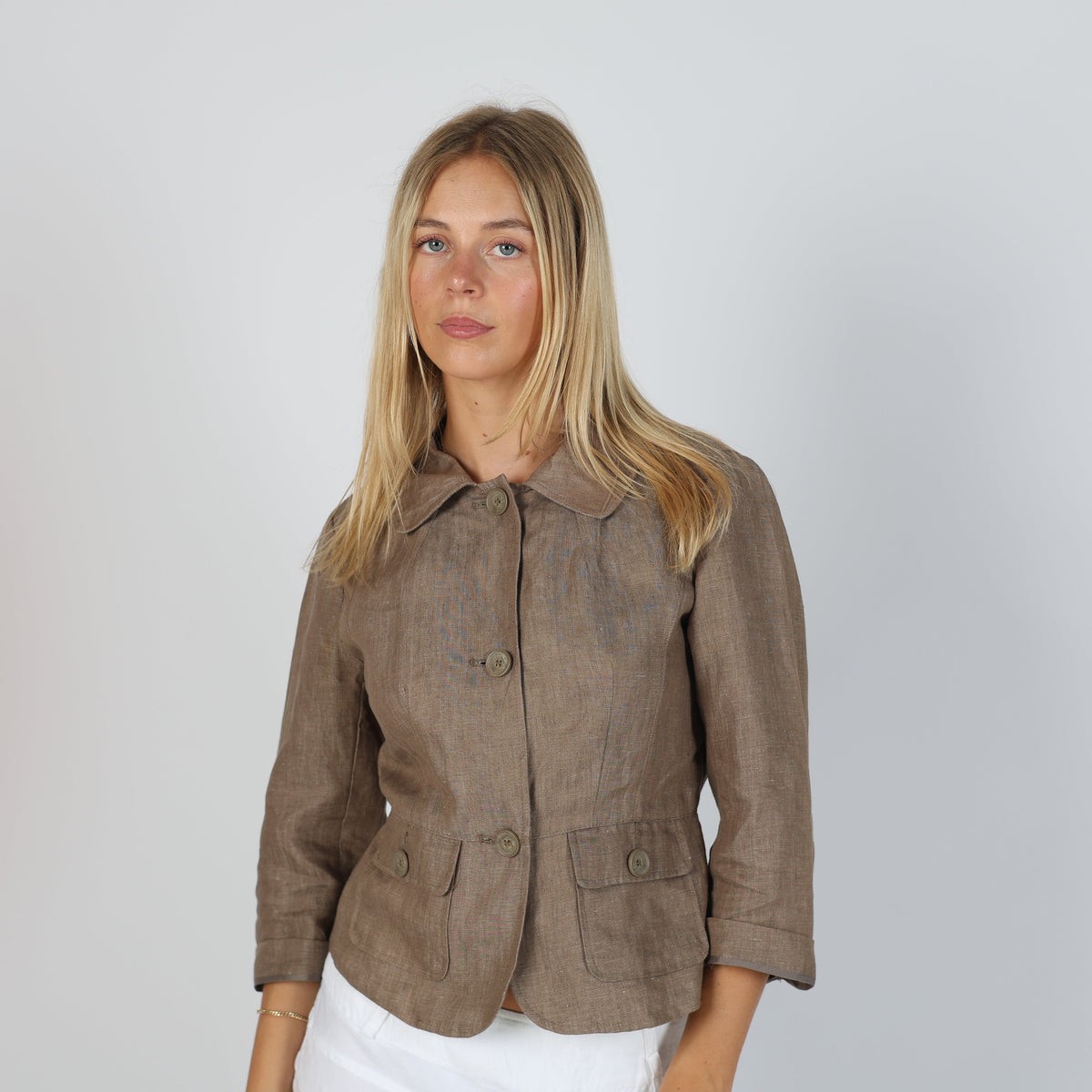 Brown Y2K Light jacket Linen (S)