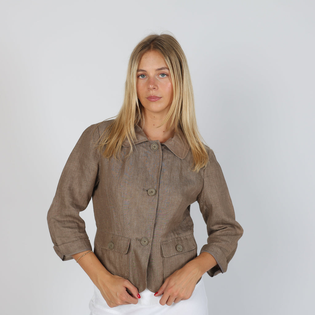 Brown Y2K Light jacket Linen (S)