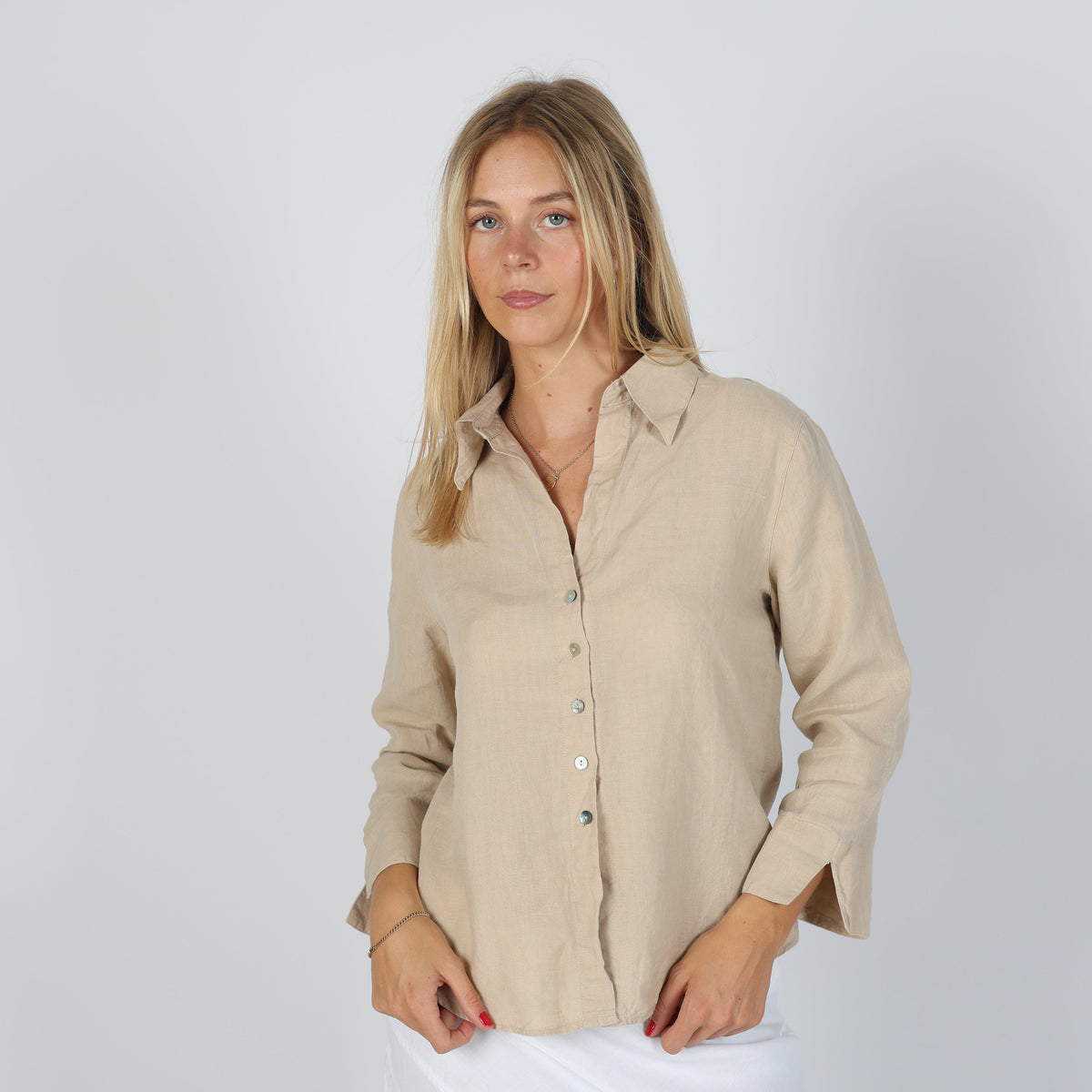 Beige 90s Made in Italy Shirt Linen (S)