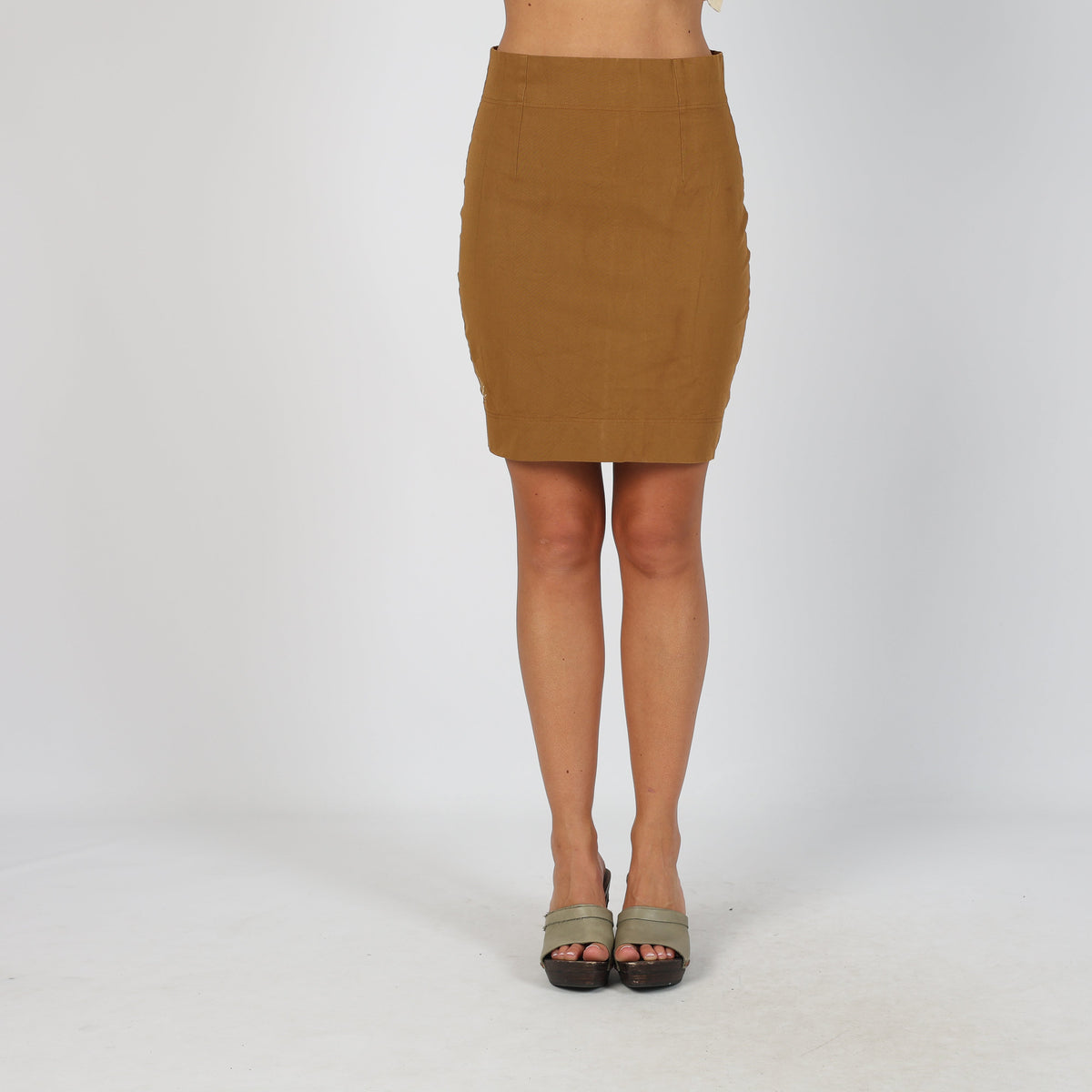 Brown Y2K Gianfranco Ferre Woven Mini Skirt (XS)