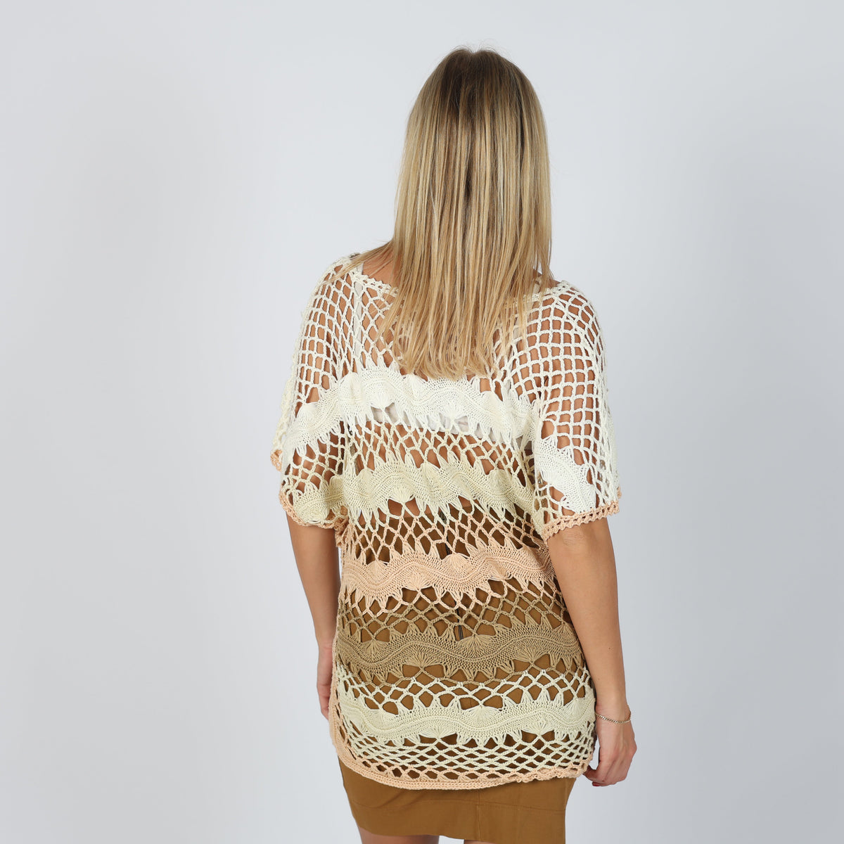 Cream Y2K Knitted Top (M)