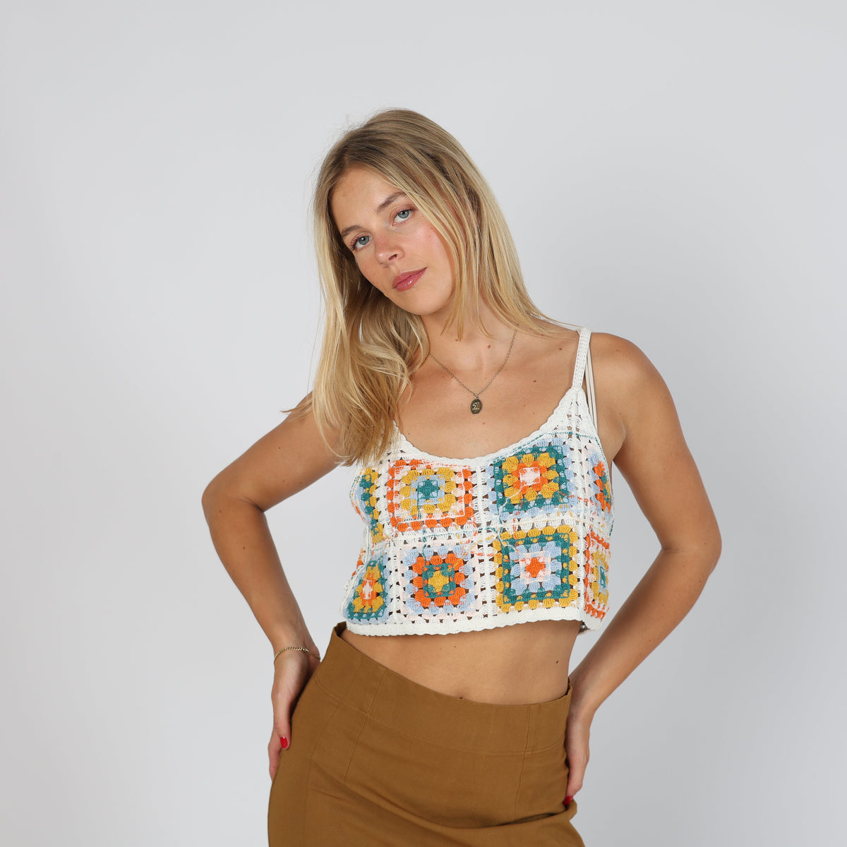 White Y2K Knitted Top (S)