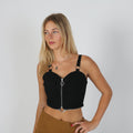 Black Y2K Denim Waistcoat (S)