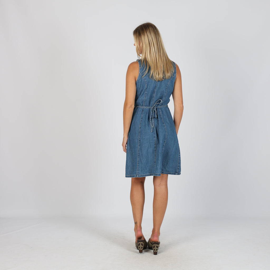 Blue Y2K Denim Midi Dress (M)
