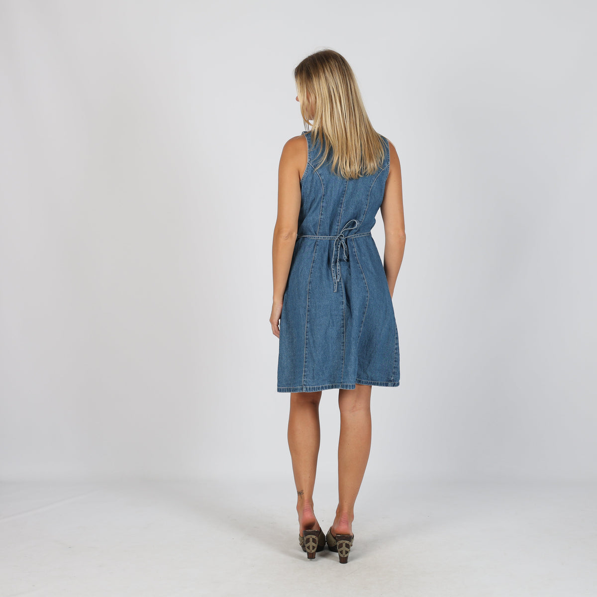 Blue Y2K Denim Midi Dress (M)