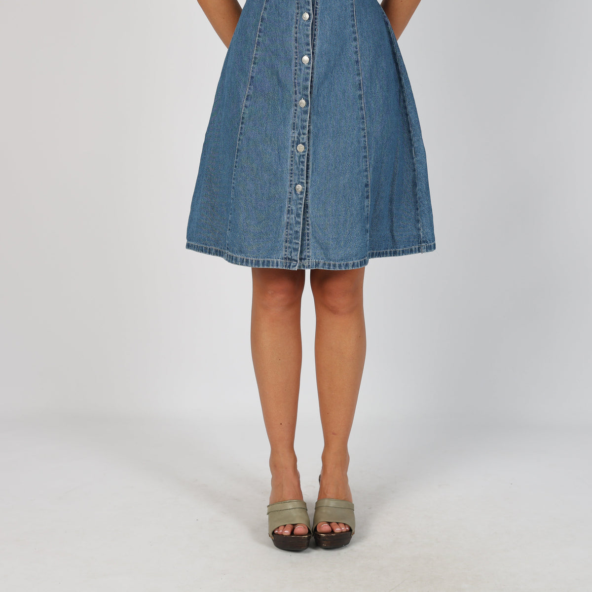 Blue Y2K Denim Midi Dress (M)
