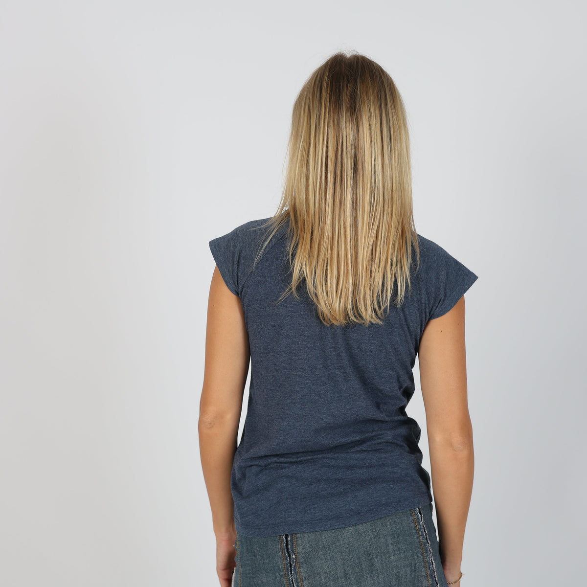 Navy Blue Y2K Baby Tee Wonder Woman (S)