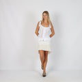 Ivory Y2K Rinascimento Denim Midi Skirt (S)