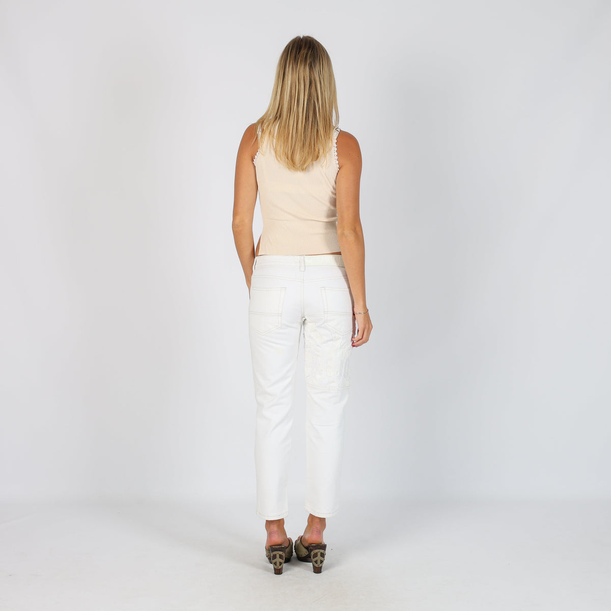 White Y2K Kejo Straight Jeans (S)