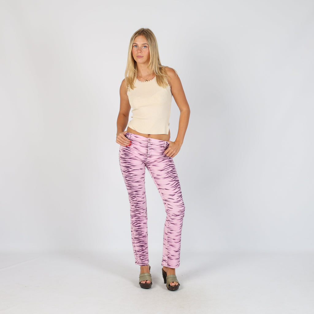 Lilac Purple Y2K Made in Italy Woven Trousers (XS)