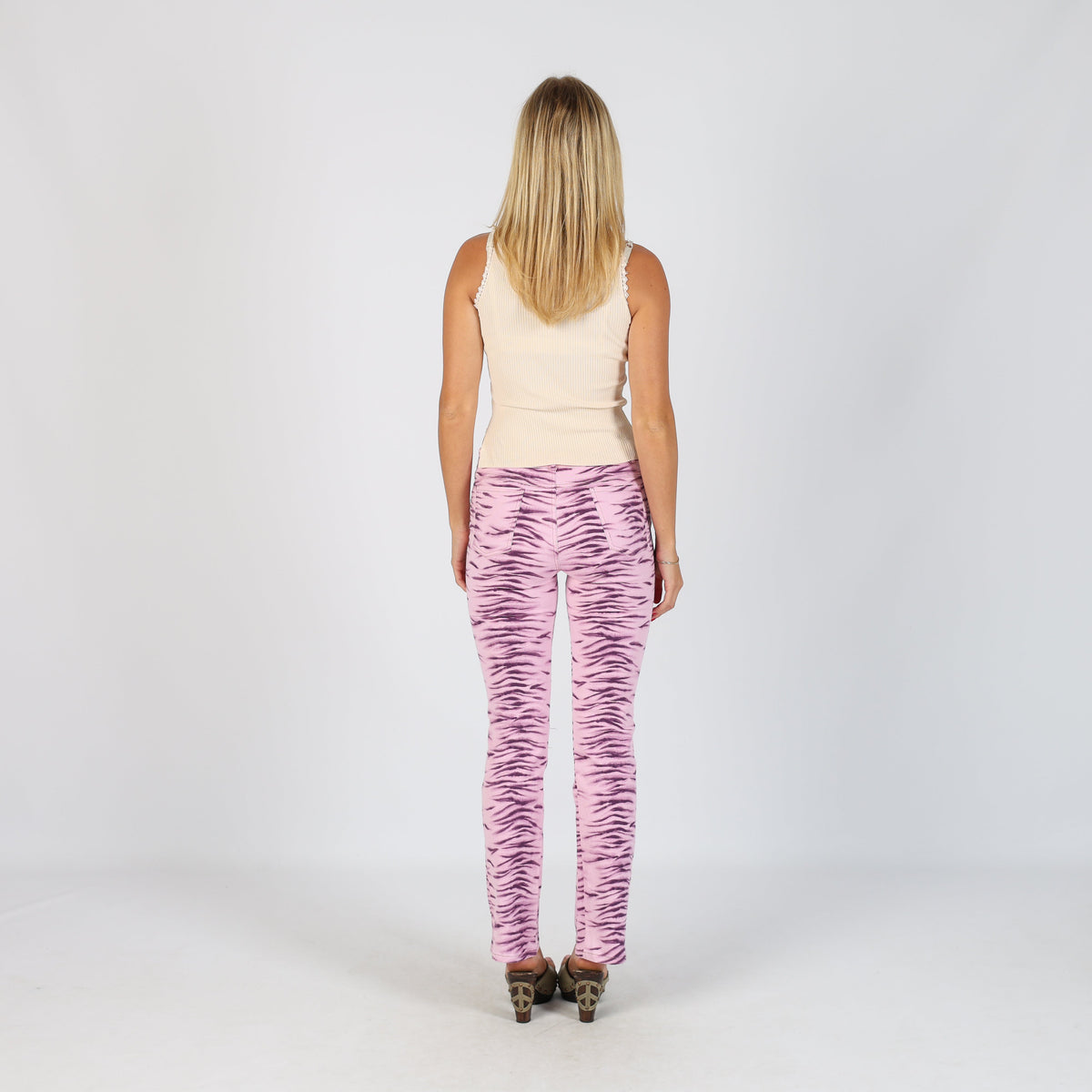Lilac Purple Y2K Made in Italy Woven Trousers (XS)