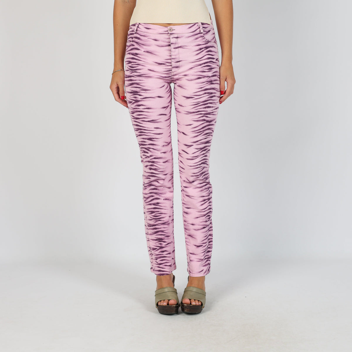 Lilac Purple Y2K Made in Italy Woven Trousers (XS)