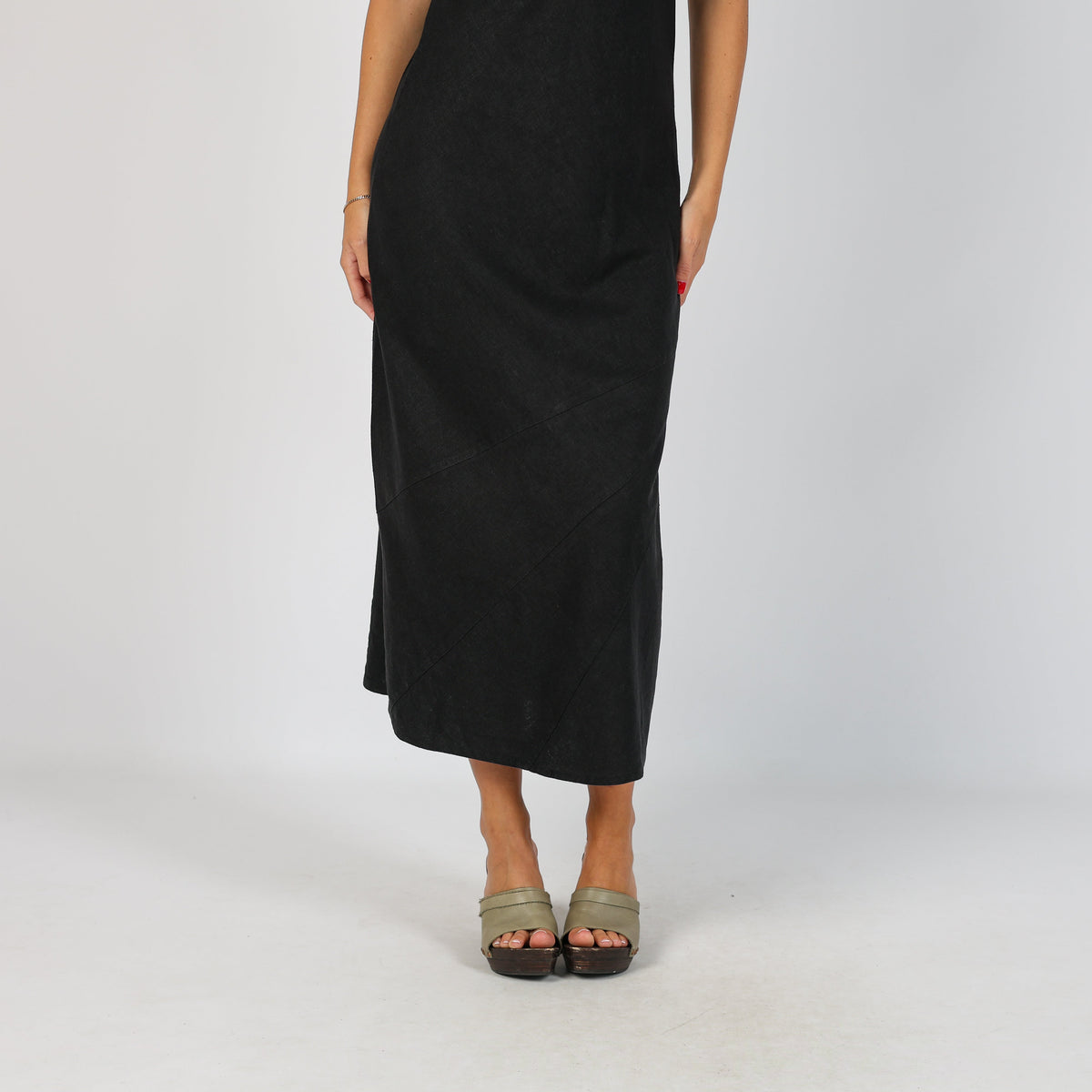 Black Y2K Oops Woven Maxi Dress (S)