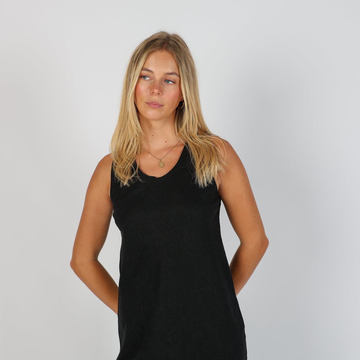 Black Y2K Oops Woven Maxi Dress (S)