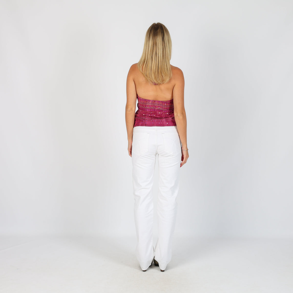 White Y2K Calvin Klein Straight Jeans (S)
