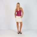 Cream 90s Wrangler Woven Mini Skirt (XS)