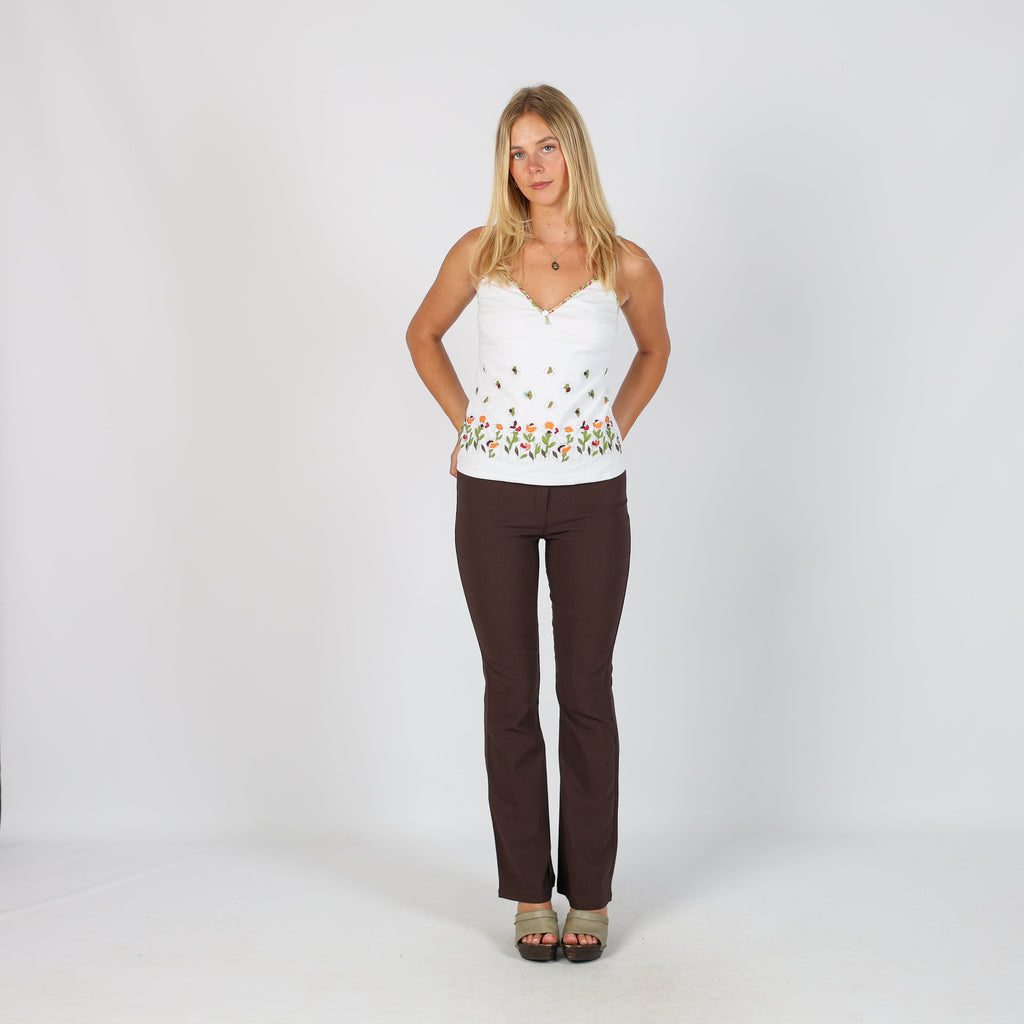 Brown Y2K Made in Italy Woven Trousers (XS)