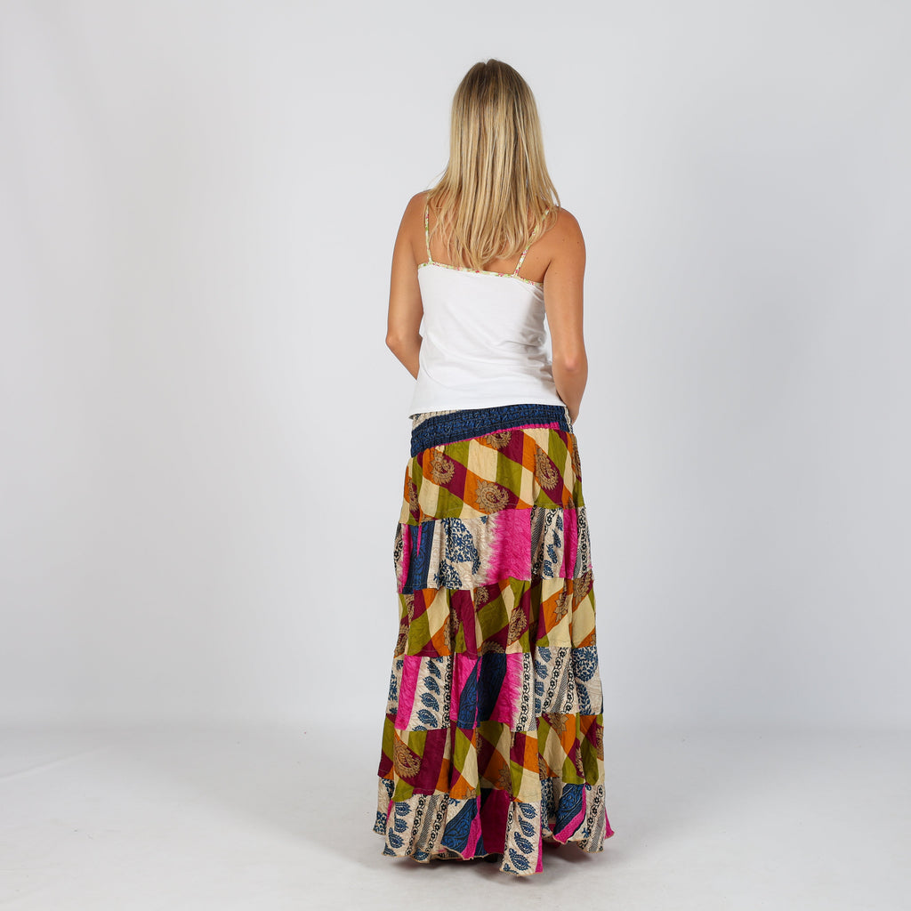Multicoloured Y2K Woven Maxi Skirt Swarna (XS)