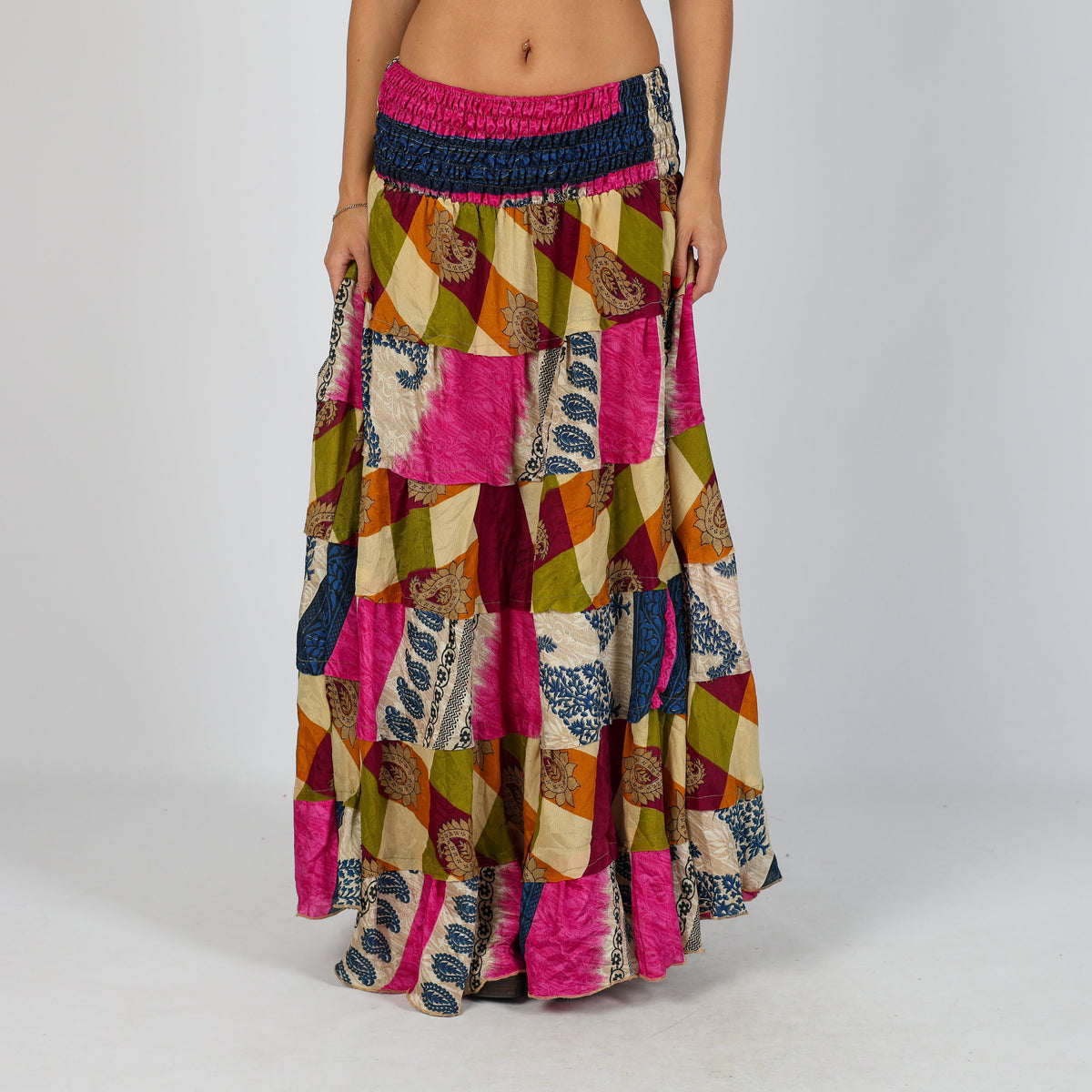 Multicoloured Y2K Woven Maxi Skirt Swarna (XS)