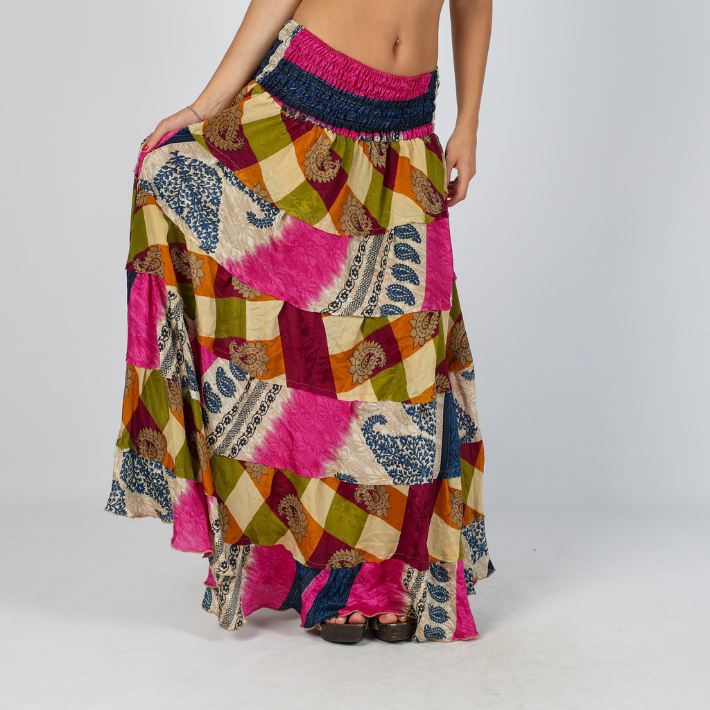 Multicoloured Y2K Woven Maxi Skirt Swarna (XS)