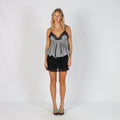 Black Y2K Made in Italy Woven Mini Skirt (XS)