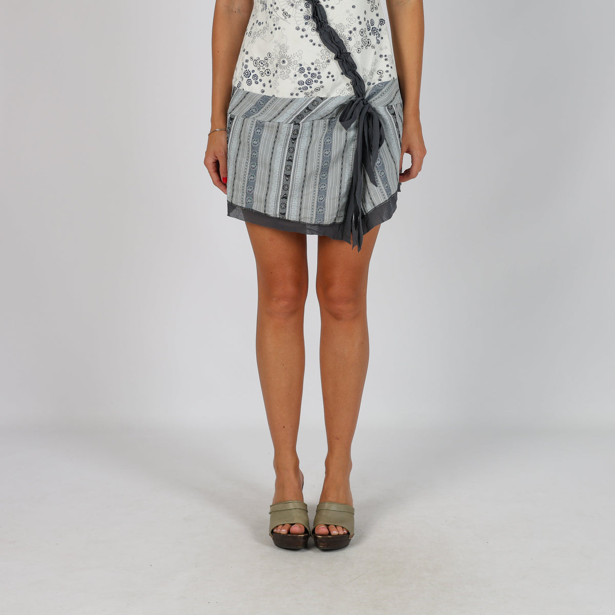 Ivory Y2K Promod Woven Mini Dress (M)