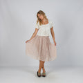 Baby Pink Y2K Made in Italy Woven Midi Skirt Semi Sheer (XS)