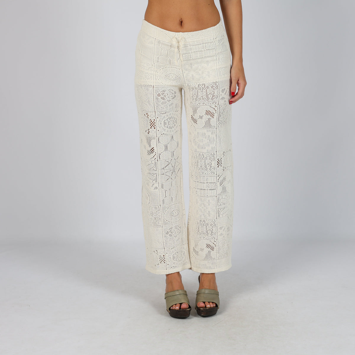 Cream Y2K Woven Trousers (XXS)