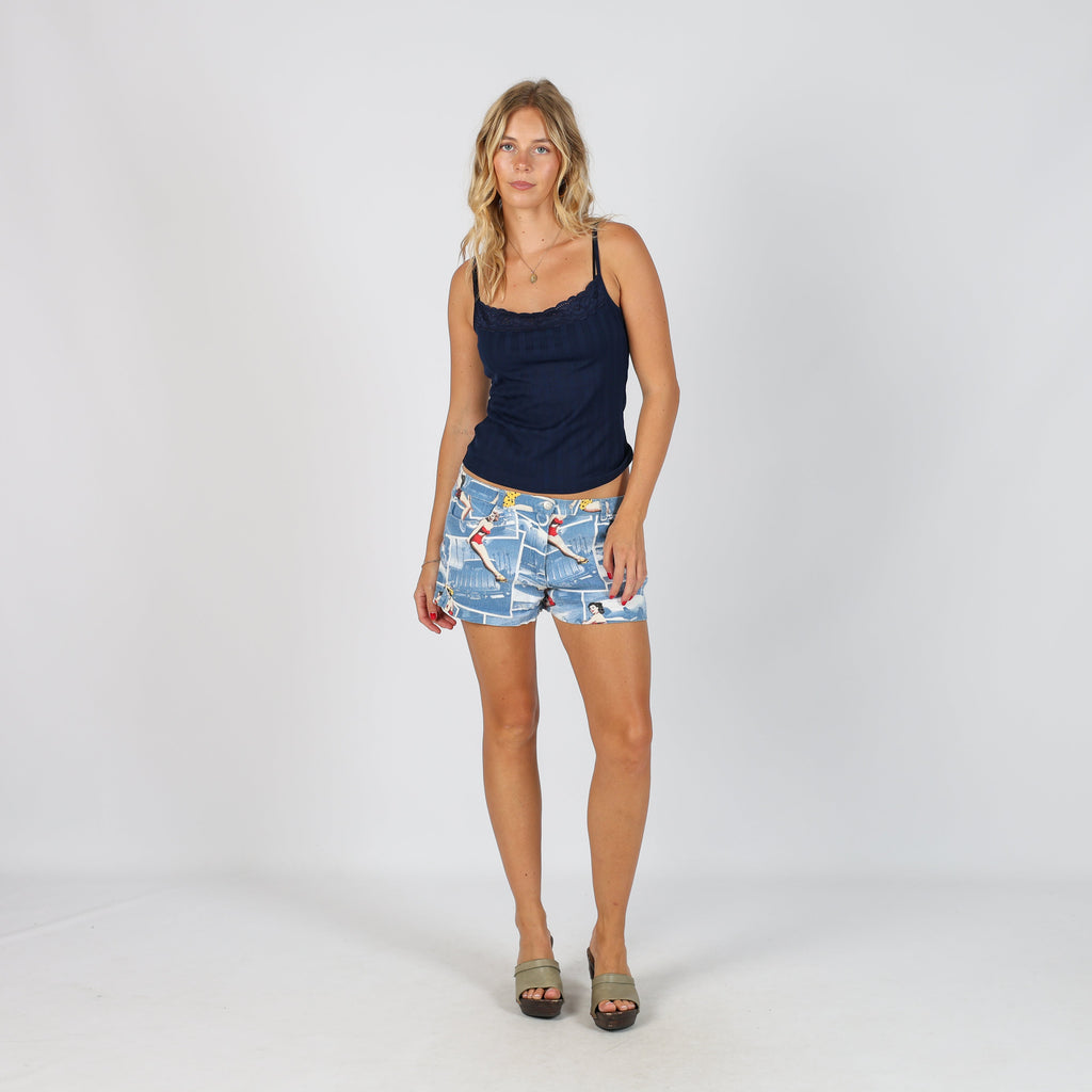 Blue Y2K Woven Shorts (S)