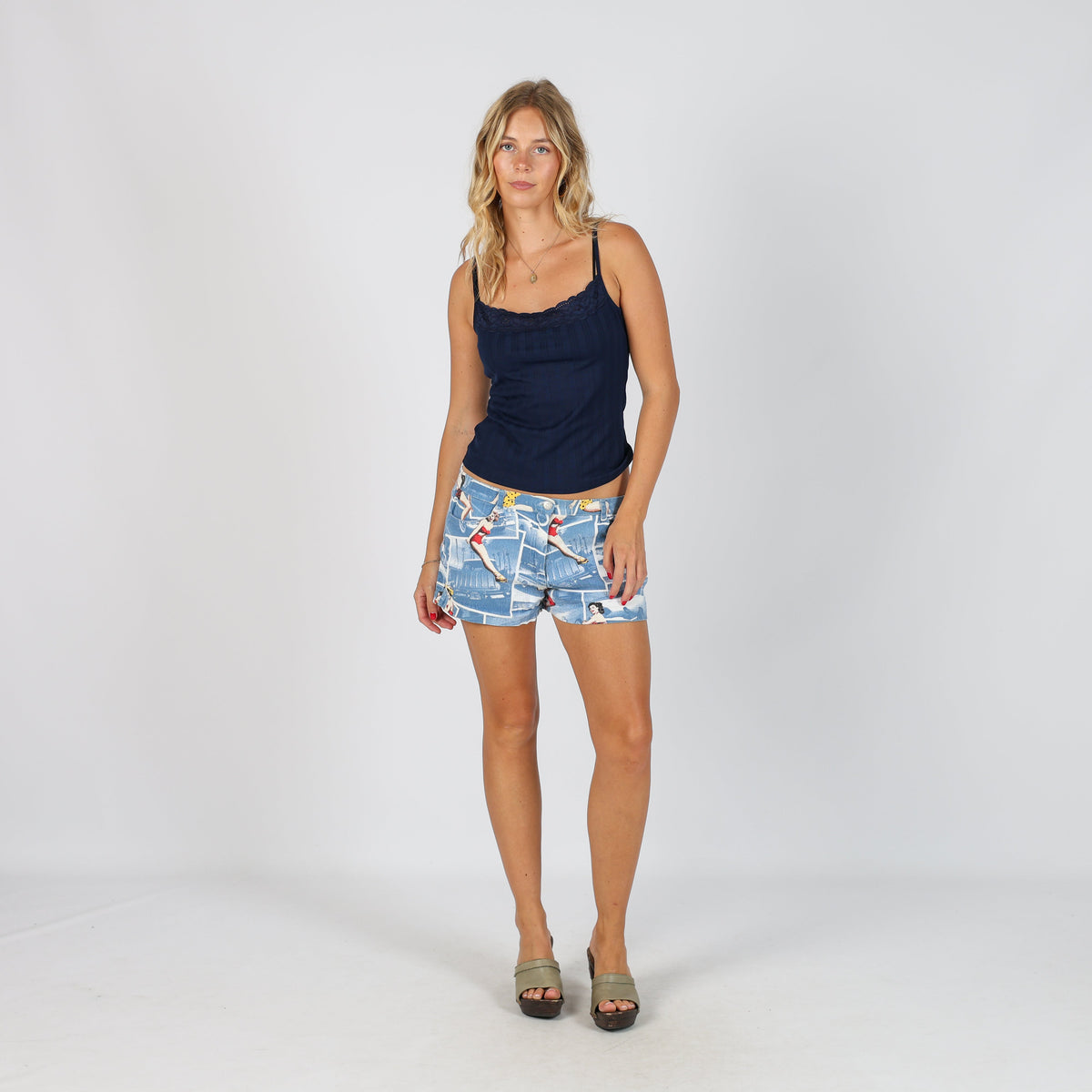 Blue Y2K Woven Shorts (S)