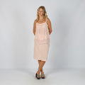 Baby Pink Y2K Stefanel Woven Midi Skirt Semi Sheer (S)