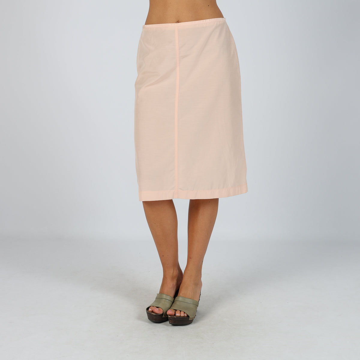 Baby Pink Y2K Stefanel Woven Midi Skirt Semi Sheer (S)