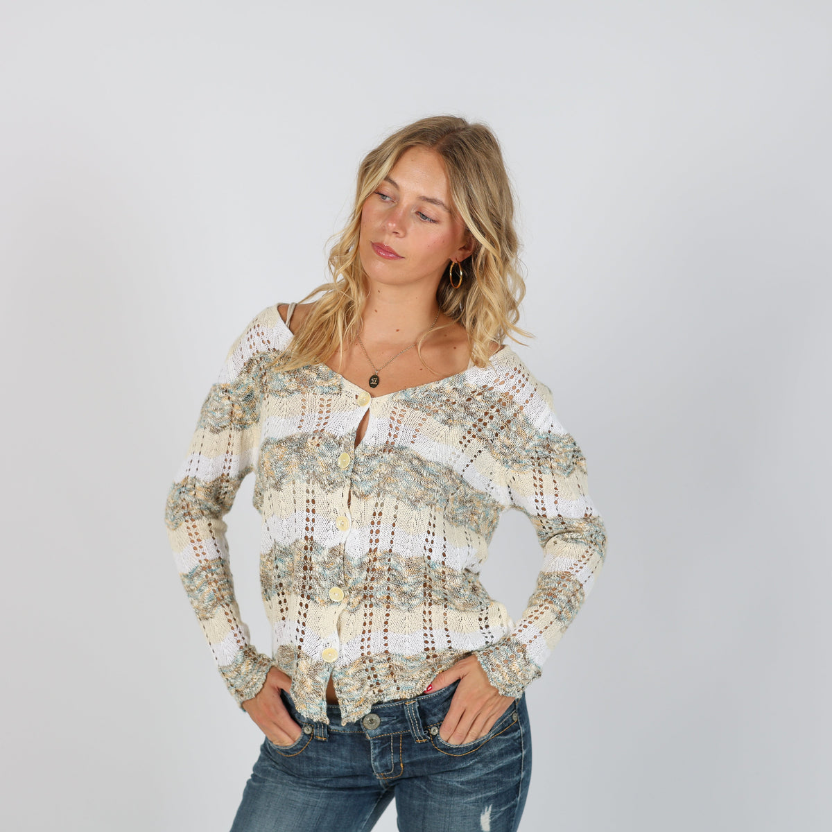 Cream Y2K Cardigan (L)