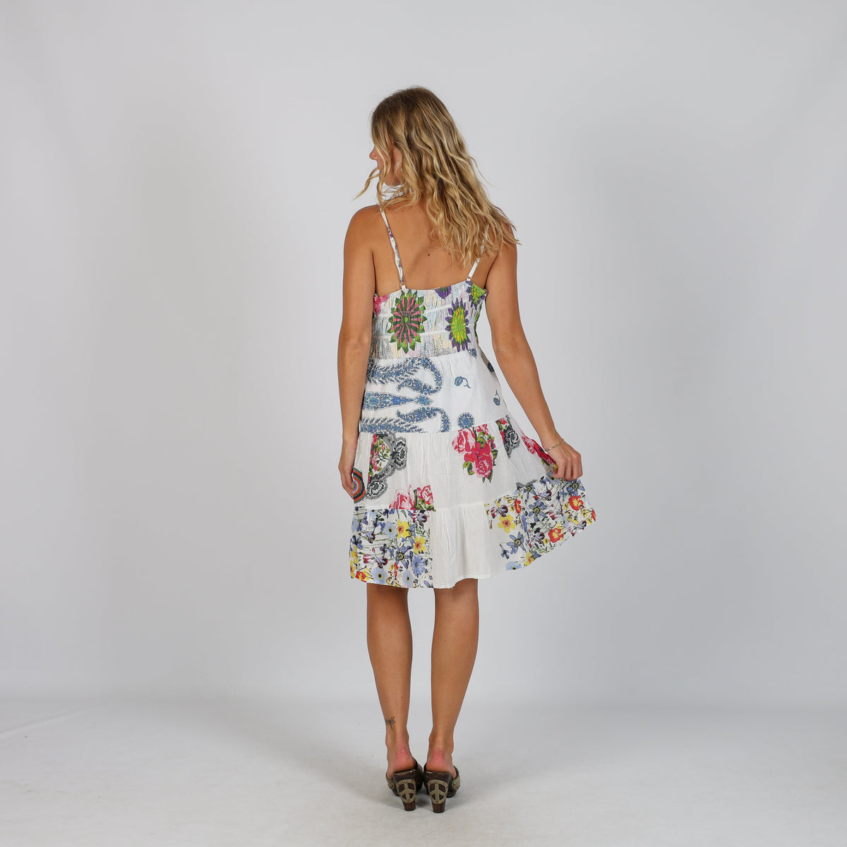 Multicoloured Y2K Woven Mini Dress (S)