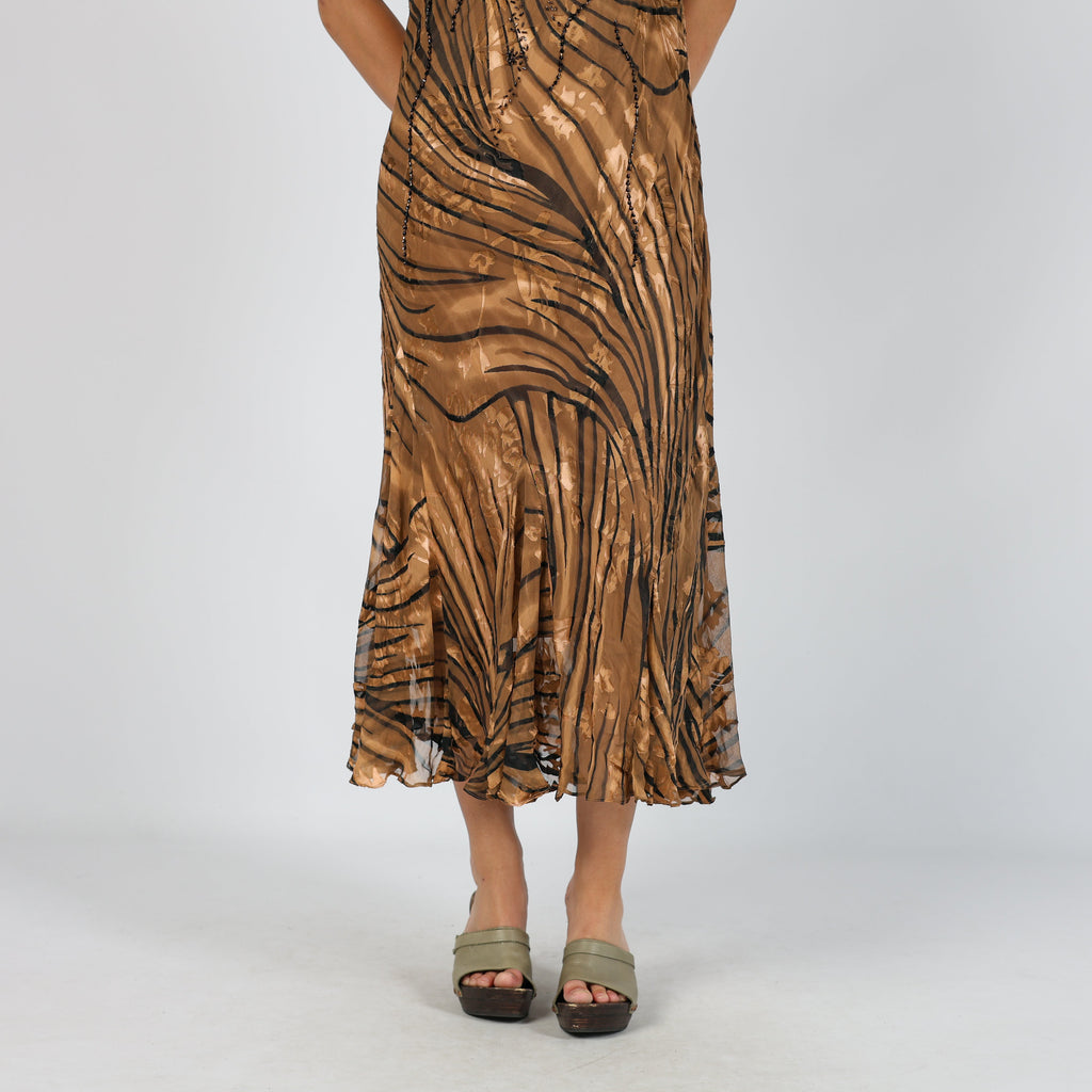 Tan Y2K Woven Maxi Dress (L)