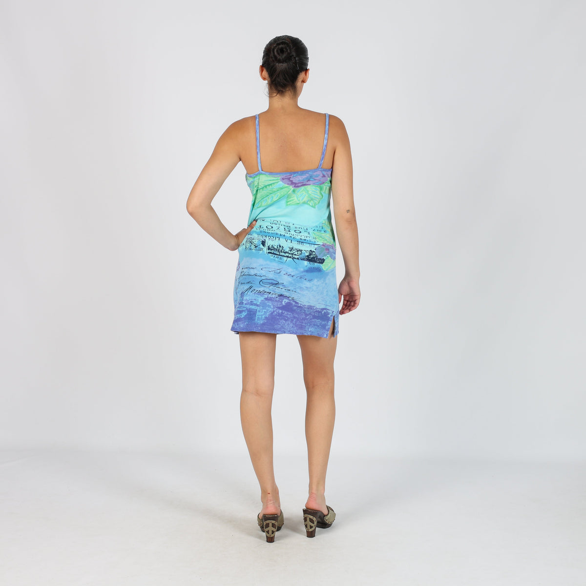 Lilac Purple Y2K Woven Mini Dress (S)