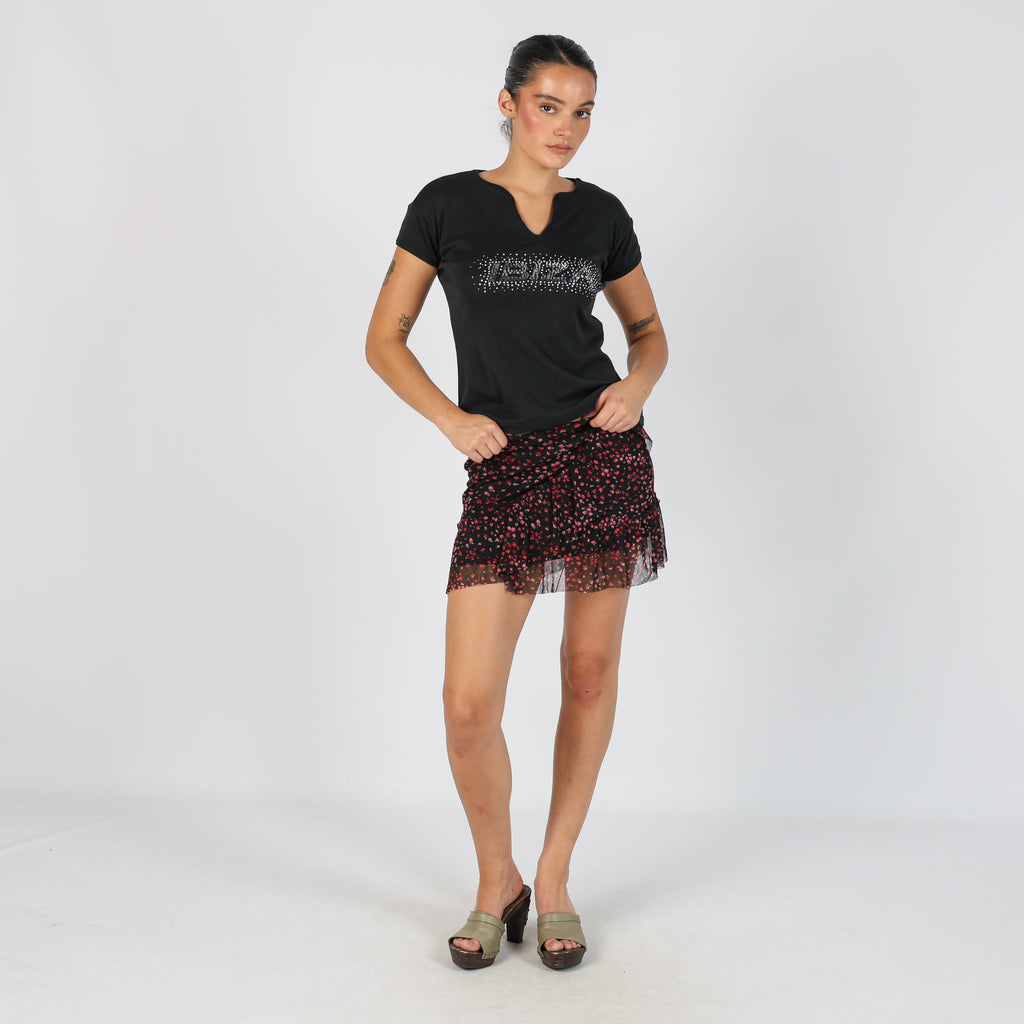 Black Y2K Pimkie Woven Mini Skirt (S)